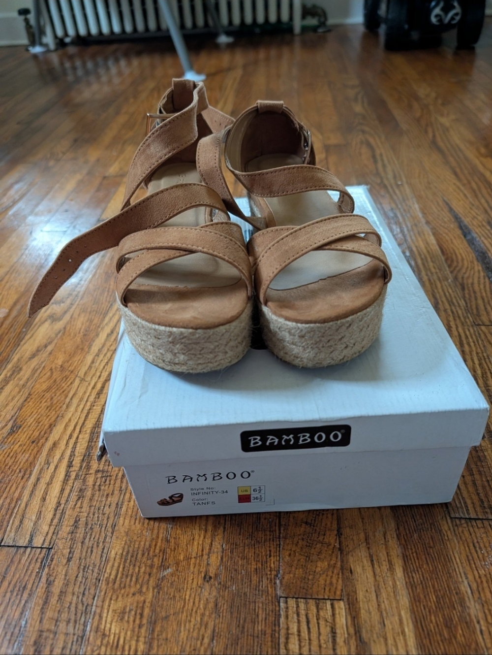 Bamboo Tan Platform Espadrille Sandals - Strappy Women’s Flatform